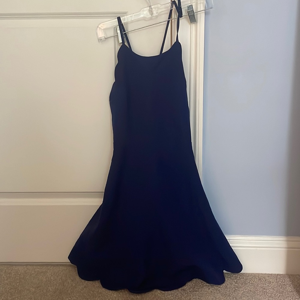 Lulus, blue flowy mini dress, S